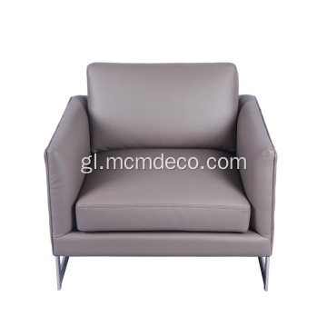 Sillón moderno de coiro Milo Baughman de 1968